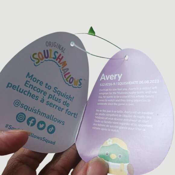 Squishmallows Avery Duck  Farmer 12" Plush Toy Yellow/Green - Picture 7 of 13